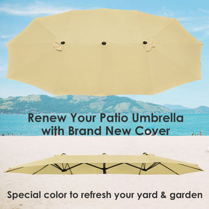 14 Ft Double Sided Umbrella Replacement Canopy Table Top Outdoor Beach Pool Beige - Trend Times Toy Stores