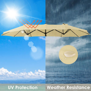 14 Ft Double Sided Umbrella Replacement Canopy Table Top Outdoor Beach Pool Beige - Trend Times Toy Stores