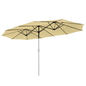 14 Ft Double Sided Umbrella Replacement Canopy Table Top Outdoor Beach Pool Beige - Trend Times Toy Stores
