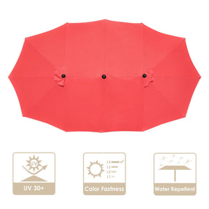 14 Ft Double Sided Umbrella Replacement Canopy Table Top Outdoor Beach Pool Bright Orange - Trend Times Toy Stores