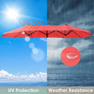 14 Ft Double Sided Umbrella Replacement Canopy Table Top Outdoor Beach Pool Bright Orange - Trend Times Toy Stores