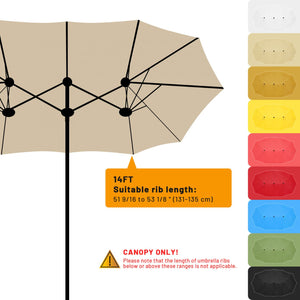 14 Ft Double Sided Umbrella Replacement Canopy Table Top Outdoor Beach Pool Bright Orange - Trend Times Toy Stores