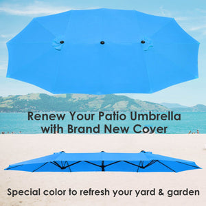 14 Ft Double Sided Umbrella Replacement Canopy Table Top Outdoor Beach Pool SkyBlue - Trend Times Toy Stores