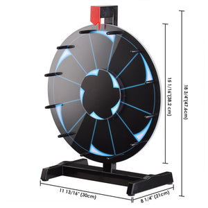 15" Tabletop Color Prize Wheel Spin Fortune Win Game Tradeshow Party Carnival Type 2: Cool Black 12 Slots - Trend Times Toy Stores