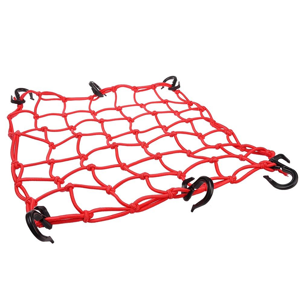 15x15" Motorcycle Cargo Net 6 Hook Bungee Stretch Luggage Storage Mesh Red - Trend Times Toy Stores