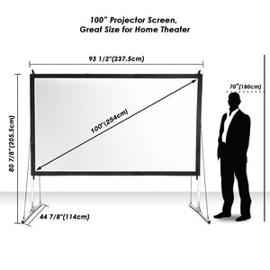 16:9 Fast Fold Projector Screen w/ Stand Garden Movie 100" - Trend Times Toy Stores