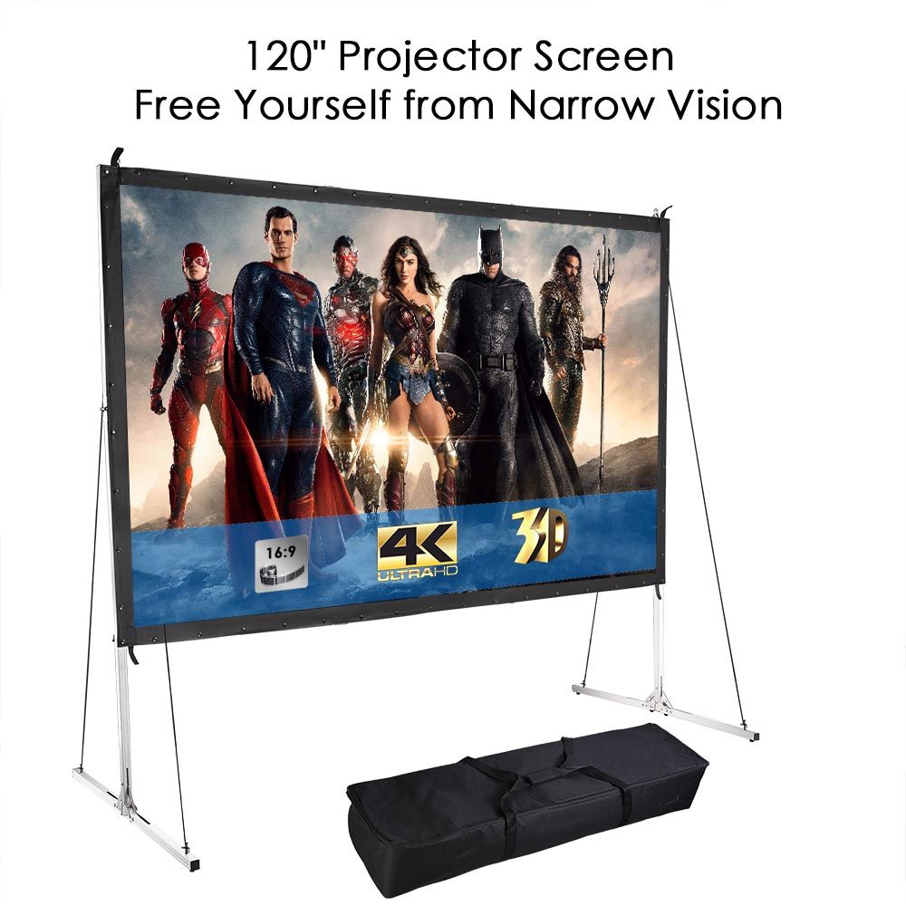 16:9 Fast Fold Projector Screen w/ Stand Garden Movie Projection 120" - Trend Times Toy Stores