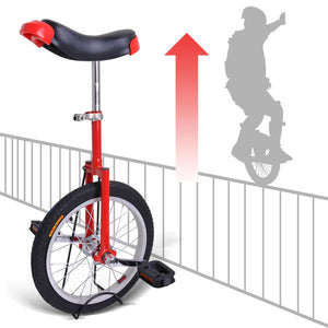 16 inch Wheel Unicycle Red - Trend Times Toy Stores