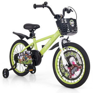 18 Inch Adjustable Kids Bike with Detachable Training Wheels for Ages 4-8 Years Trend Times 0