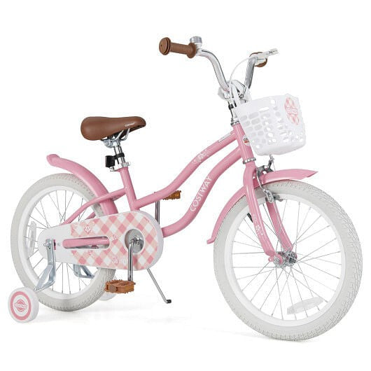 18 Inch Kids Bike with Training Wheels and Basket for Boys and Girls Ages 4-8 Trend Times 0