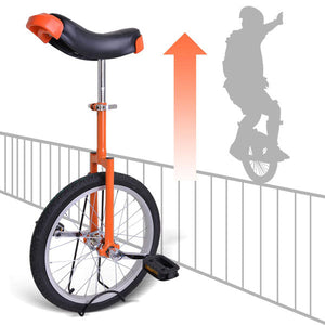 18 inch Wheel Unicycle Orange - Trend Times Toy Stores