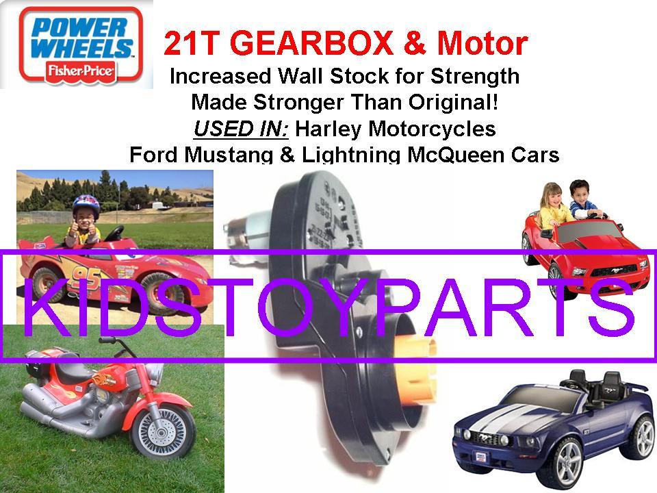 18V 21T Dynatrax Compatible Power Wheels #7R Harley Motorcycle Gearbox and Motor Trend Times Variant 0