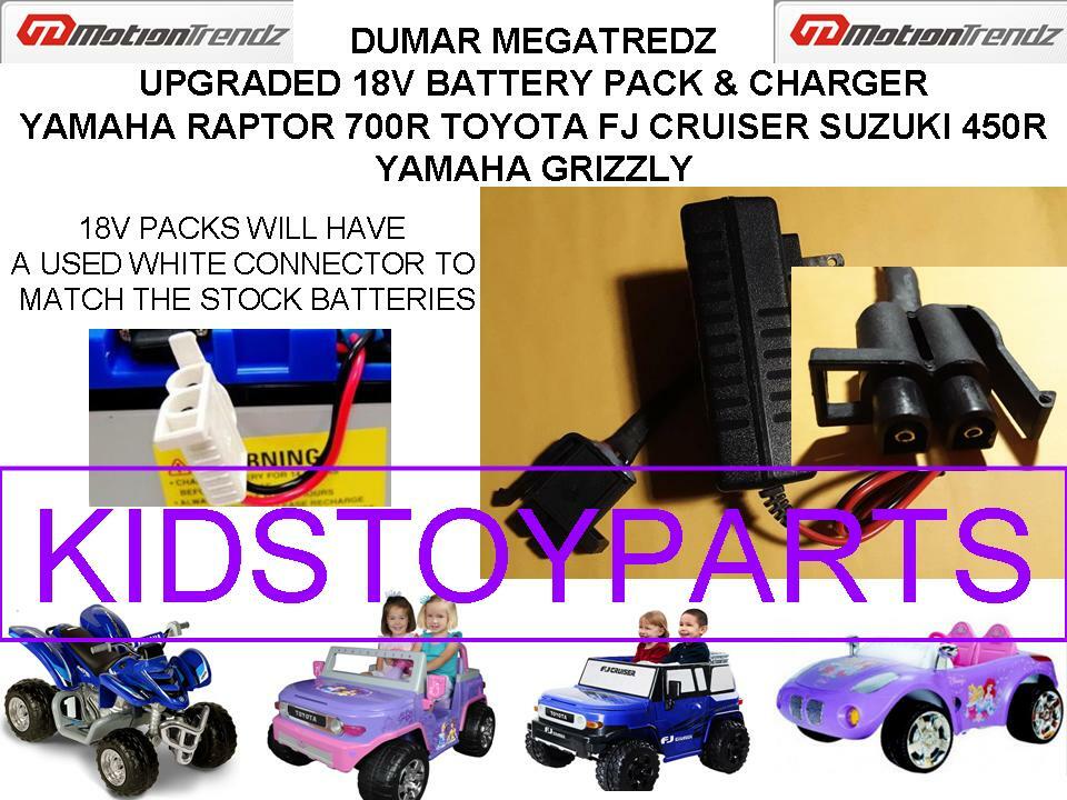 18V Battery Pack and Charger Compatible with Yamaha Raptor FJ Cruiser and Suzuki 450R Grizzly Trend Times 0