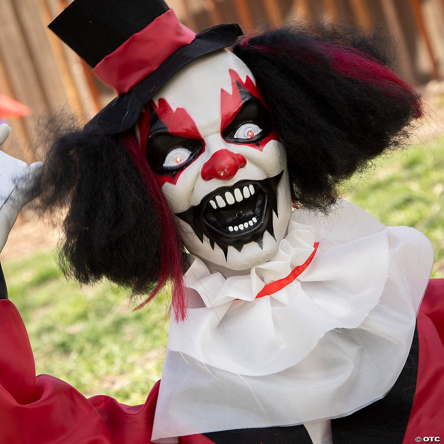 19 1/2” Groundbreaker Animated Black, Red & White Clown Halloween Decoration - Trend Times Toy Stores