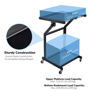 19" DJ Rack Mount Studio Mixer Stand Rolling Cart Party Stage Club 9U 12U 16U 19" 9UX & Black - Trend Times Toy Stores