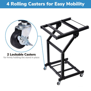 19" DJ Rack Mount Studio Mixer Stand Rolling Cart Party Stage Club 9U 12U 16U 19" 9U & Black - Trend Times Toy Stores