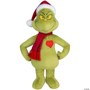19" Holiday Greeter Stuffed Grinch with Light-Up Heart Christmas Decoration - Trend Times Toy Stores