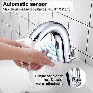 1 Hole Vanity Vessel Sink Bathroom Sensor Motion Faucet Touchless Faucet Chrome - Trend Times Toy Stores