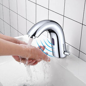 1 Hole Vanity Vessel Sink Bathroom Sensor Motion Faucet Touchless Faucet Chrome - Trend Times Toy Stores