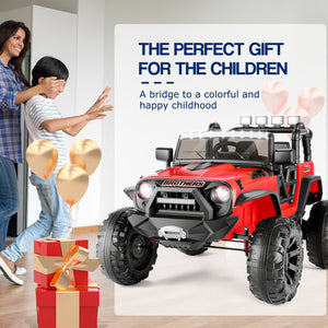 24V 2-Seater Kids Ride-On Truck Car with 2×200W Motors, Remote Control, LED Lights, and 3 Speeds Trend Times 12