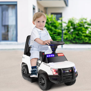 2-in-1 6V Kids Ride-On Police Car and Toddler Push Car with Megaphone, Siren, and Music Trend Times 2