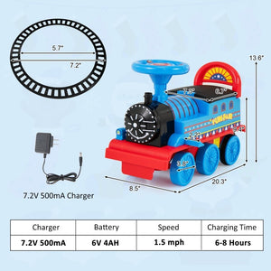 Electric 6V Battery-Powered Kids Ride-On Train Car Toy with Durable Wheels Trend Times 2