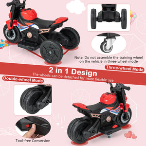 2-in-1 Kids Electric Motorcycle with Detachable Training Wheels, Headlight, and Horn Trend Times 8