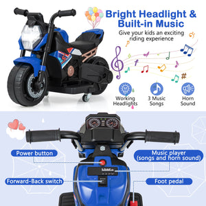 2-in-1 Kids Electric Motorcycle with Detachable Training Wheels, Headlight, and Horn Trend Times 5