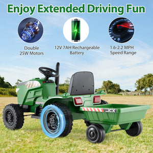 2-in-1 Kids Ride-On Tractor with 12V Battery and Remote Control Toy Car Trend Times 3