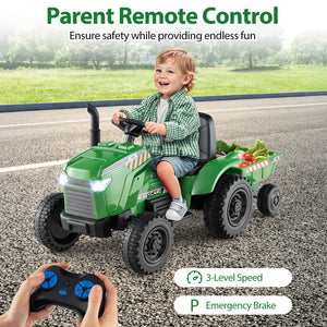 2-in-1 Kids Ride-On Tractor with 12V Battery and Remote Control Toy Car Trend Times 6