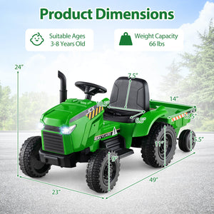 2-in-1 Kids 12V Battery-Powered Ride-On Tractor with Remote Control Trend Times 1