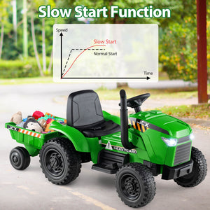 2-in-1 Kids 12V Battery-Powered Ride-On Tractor with Remote Control Trend Times 3