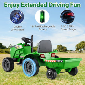 2-in-1 Kids 12V Battery-Powered Ride-On Tractor with Remote Control Trend Times 4