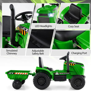 2-in-1 Kids 12V Battery-Powered Ride-On Tractor with Remote Control Trend Times 9