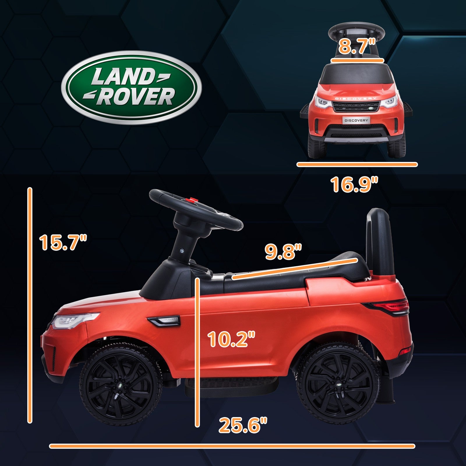 Licensed 6V Red Land Rover Ride-On Sliding Car for Kids Trend Times 1