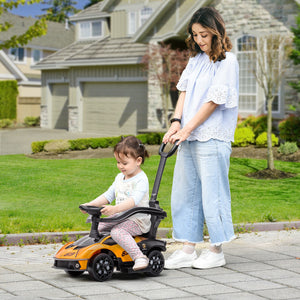 2-in-1 Ride-On Push Manual Toddler Sliding Car Orange Licensed Model SCV12 Trend Times 1