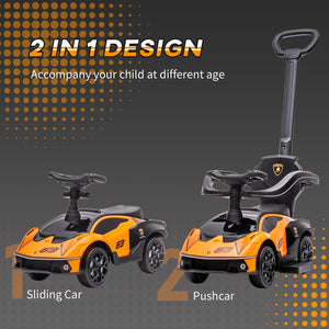 2-in-1 Ride-On Push Manual Toddler Sliding Car Orange Licensed Model SCV12 Trend Times 4