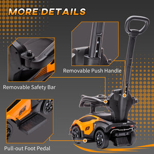 2-in-1 Ride-On Push Manual Toddler Sliding Car Orange Licensed Model SCV12 Trend Times 7