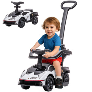 2-in-1 Licensed Toddler Ride-On Push and Sliding Car with Manual Music Features Trend Times 0