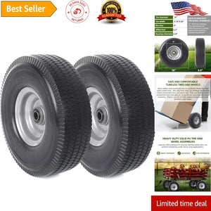 2-Pack 10-Inch Solid Wheels with Extra Bearings for Utility Equipment Trend Times 0