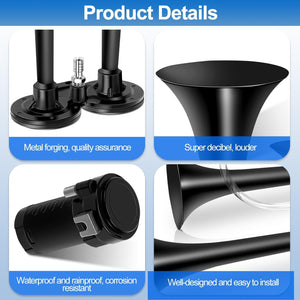 12V 150dB Loud Air Horn Kit with Air Compressor for Trucks, Boats, and Cars, 2-Pack Trend Times 4