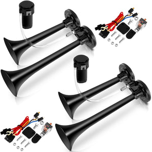 12V 150dB Loud Air Horn Kit with Air Compressor for Trucks, Boats, and Cars, 2-Pack Trend Times Variant 0