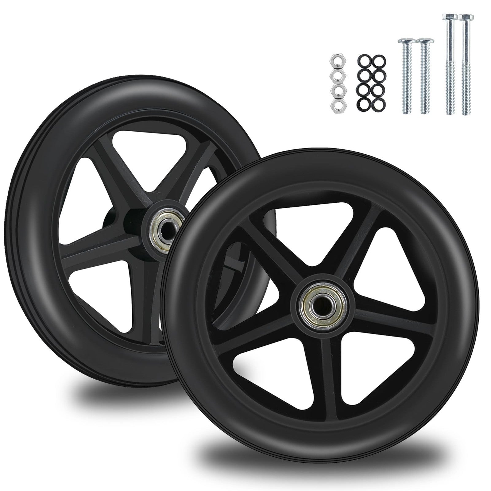 2 Pack 6 Inch Replacement Front Wheels for Wheelchairs Walkers and Rollators Trend Times 0