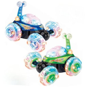 2-Pack Rechargeable Remote Control Tornado Stunt Flip Cars in Blue and Green Trend Times 0