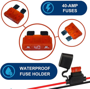 2-Pack Wire Harness and Connector with 8 Fuses for 12V SLA Battery Ride-On Cars Trend Times 4