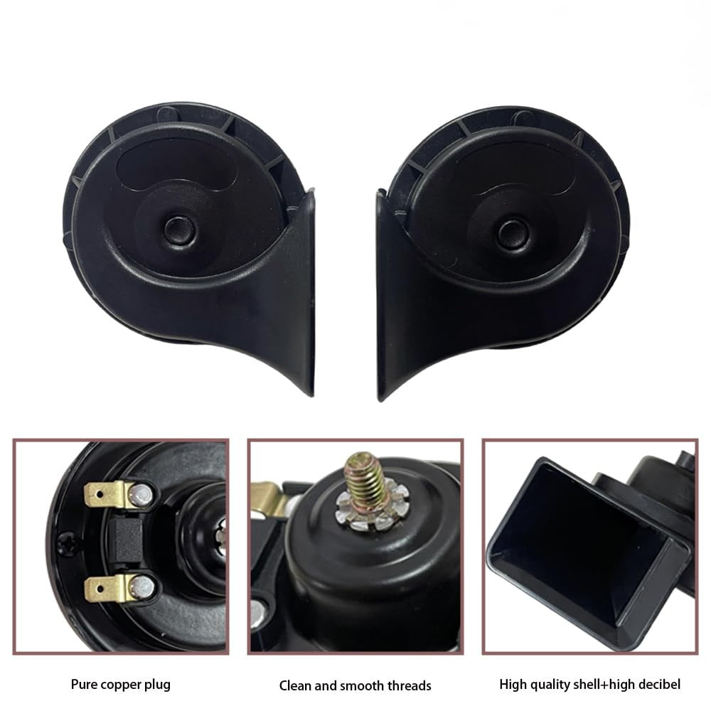 2 PCS 12V Super Loud Electric Snail Horn Kit Dual Tone Universal Air Horn Trend Times 1