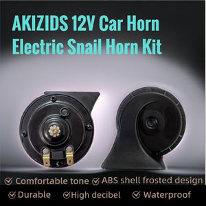 2 PCS 12V Super Loud Electric Snail Horn Kit Dual Tone Universal Air Horn Trend Times 4