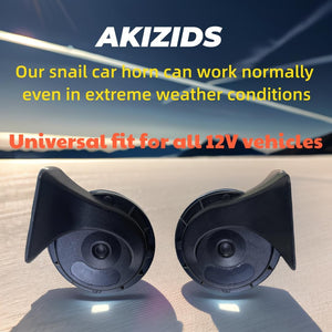 2 PCS 12V Super Loud Electric Snail Horn Kit Dual Tone Universal Air Horn Trend Times 6