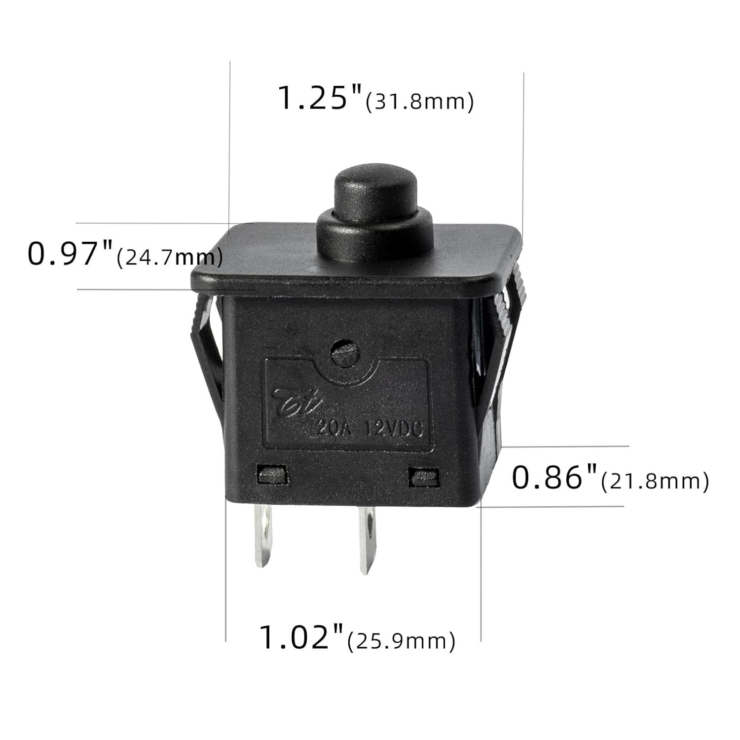 2 Pcs 6V 12V 2-Pin Plunger Type Power Wheel Foot Pedal Switch Accelerator Trend Times 1