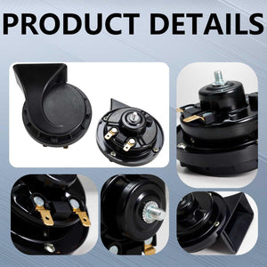 2 PCS 130dB Dual Electric Snail Air Horn for 12V Truck Waterproof Trend Times 3
